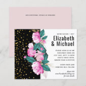 Girly Pink Black Gold Wedding (Voorkant / Achterkant)