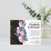 Girly Pink Black Gold Wedding (Staand voorkant)