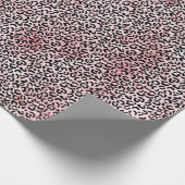 Girly Pink Black Leopard Print Cadeaupapier (Hoek)