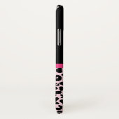 Girly Pink Black Leopard Print Cute Bow and Name Case-Mate iPhone Case (Achterkant / rechts)