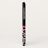 Girly Pink Black Leopard Print Cute Bow and Name Case-Mate iPhone Case (Achterkant/links)