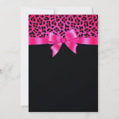 Girly Pink Black Leopard Print Elegant Sweet 16 Kaart (Achterkant)