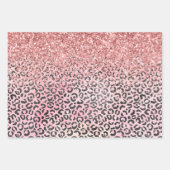 Girly Pink Black Leopard Print Glitter Inpakpapier Vel (Voorkant)