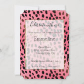 Girly Pink Black Leopard Print Kaart (Voorkant)
