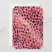 Girly Pink Black Leopard Print Kaart (Achterkant)