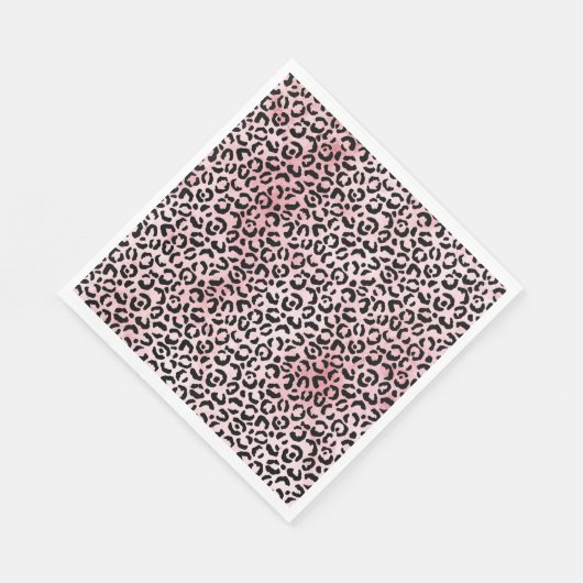 Girly Pink Black Leopard Print Servet (Hoek)