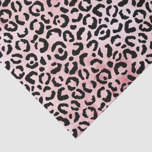 Girly Pink Black Leopard Print Tissuepapier (Detail)