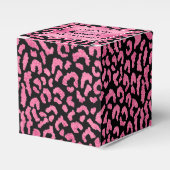 Girly Pink Black Leopard Spot Bedankdoosjes (Voorkant Zijde)