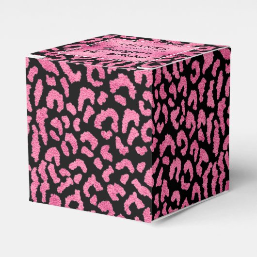 Girly Pink Black Leopard Spot Bedankdoosjes (Voorkant Zijde)