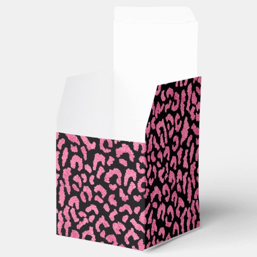 Girly Pink Black Leopard Spot Bedankdoosjes (Geopend)