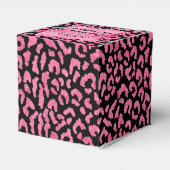 Girly Pink Black Leopard Spot Bedankdoosjes (Achterkant)