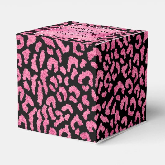 Girly Pink Black Leopard Spot Bedankdoosjes (Achterkant)