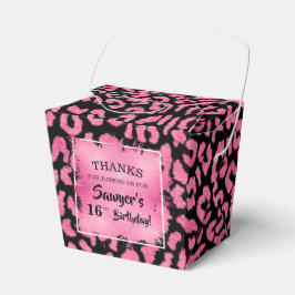 Girly Pink Black Leopard Spots for Box Bedankdoosjes