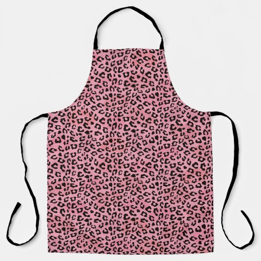 Girly Pink Black Leopard Spots Schort (Voorkant)