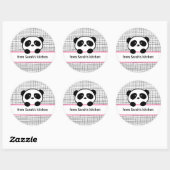 Girly Pink Black Panda Baking Stickers (Vel)