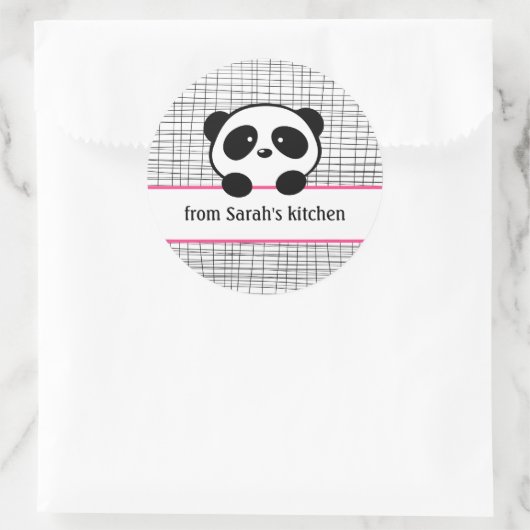 Girly Pink Black Panda Baking Stickers (Tas)