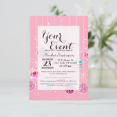 Girly Pink Blauwgroen Glam kerstversieringen en sn Kaart (Staand voorkant)