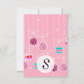 Girly Pink Blauwgroen Glam kerstversieringen en sn Kaart (Achterkant)