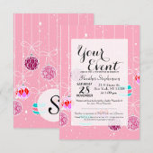 Girly Pink Blauwgroen Glam kerstversieringen en sn Kaart (Voorkant / Achterkant)