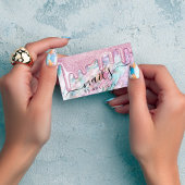 Girly Pink Blauwgroen Pearl Opal Glitter Drift Nai Visitekaartje