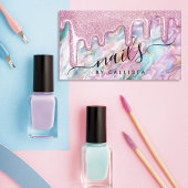 Girly Pink Blauwgroen Pearl Opal Glitter Drift Nai Visitekaartje