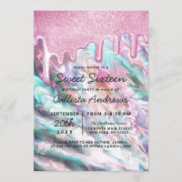 Girly Pink Blauwgroen Pearl Opal Glitter Druppels