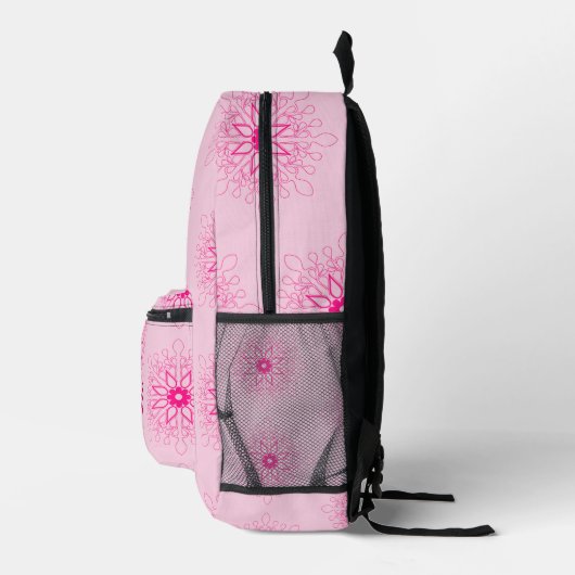 girly Pink Bloemen vrouwelijk Trendy Boho Bedrukte Rugzak (Rechts)