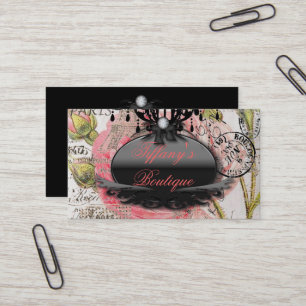 Girly Pink bloemensalon  Paris mode Visitekaartje