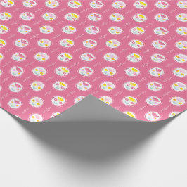 Girly Pink Bloempatroon Cadeaupapier