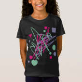Girly Pink Blue Aqua Scribbles Heart Square Cirkel T-shirt (Voorkant)