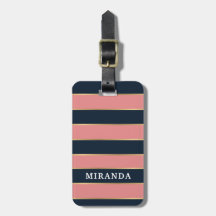 Girly Pink Blue Gold Stripe Patroonnaam