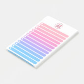Girly Pink Blue Gradient Business Logo To Do List Post-it® Notes (Schuin)