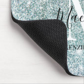 Girly Pink Blue Paars Glitter Monogram Naam Muismat (Hoek)