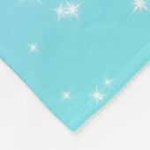 Girly Pink Blue Rainbow Star Glitter Monogram Naam Fleece Deken (Hoek)