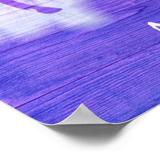 Girly Pink & Blue Unicorn, op maat gemaakt Poster (Hoek)