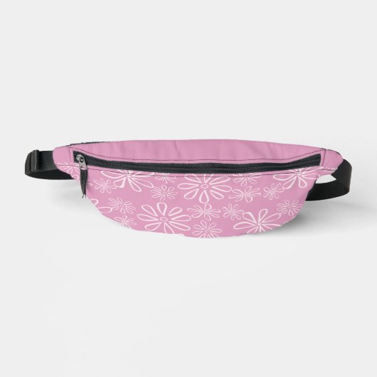 Girly Pink Blush Floral Doodle Pattern Heuptasje (Voorkant)