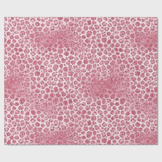 Girly Pink Blush Glitter Leopard Print     Cadeaupapier (Vlak)