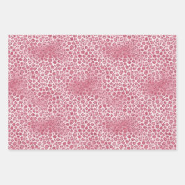 Girly Pink Blush Glitter Leopard Print Inpakpapier Vel