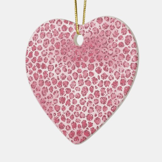 Girly Pink Blush Glitter Leopard Print Keramisch Ornament (Links)