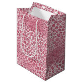 Girly Pink Blush Glitter Leopard Print       Medium Cadeauzakje (Voorkant Gekanteld)