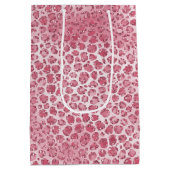 Girly Pink Blush Glitter Leopard Print Medium Cadeauzakje (Achterkant)
