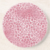 Girly Pink Blush Glitter Leopard Print Zandsteen Onderzetter (Voorkant)