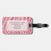 Girly Pink Blush Glitter Zebra Pattern             Bagagelabel (Achterkant horizontaal)