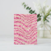 Girly Pink Blush Glitter Zebra Pattern             Briefkaart (Staand voorkant)