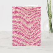 Girly Pink Blush Glitter Zebra Pattern Kaart (Voorkant)