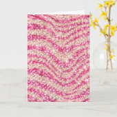 Girly Pink Blush Glitter Zebra Pattern             Kaart (Gele Bloem)