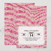 Girly Pink Blush Glitter Zebra Pattern             Kaart (Voorkant / Achterkant)