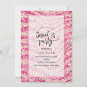 Girly Pink Blush Glitter Zebra Pattern             Kaart (Voorkant)