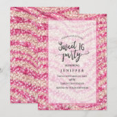 Girly Pink Blush Glitter Zebra Pattern             Kaart (Voorkant / Achterkant)