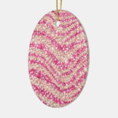 Girly Pink Blush Glitter Zebra Pattern             Keramisch Ornament (Links)